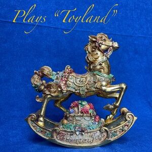 Vintage San Francisco Music Box Company Christmas Rocking Horse